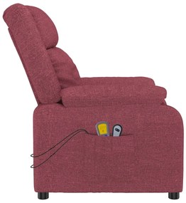 vidaXL Πολυθρόνα Μασάζ Ηλεκτρική Μπορντό Υφασμάτινη