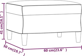 vidaXL Υποπόδιο Μαύρο 60x50x41 εκ. Βελούδινο