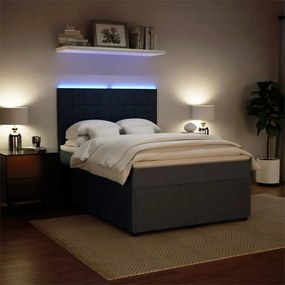 ΚΡΕΒΑΤΙ BOXSPRING ΜΕ ΣΤΡΩΜΑ ΣΚΟΥΡΟ ΓΚΡΙ 140X190 ΕΚ. ΒΕΛΟΥΔΙΝΟ 3294635