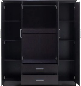 Ντουλάπα ρούχων τετράφυλλη OLYMPUS pakoworld χρώμα wenge 159x57x183εκ