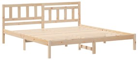 vidaXL Σκελετός Κρεβατιού Καφέ 180 x 200 cm Συμπαγές ξύλο πεύκου