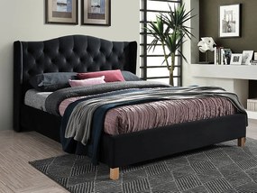 Επενδυμένο κρεβάτι Aspen 160x200 με Βελούδο σε χρώμα Μαύρο DIOMMI ASPENV160CD
