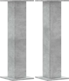 vidaXL Βάσεις Φυτών 2 τεμ. Γκρι Σκυρ. 30x30x95 εκ. Επεξεργασμένο Ξύλο