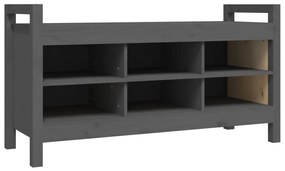 vidaXL Παγκάκι Χολ Γκρι 110x40x60 εκ. από Μασίφ Ξύλο Πεύκου