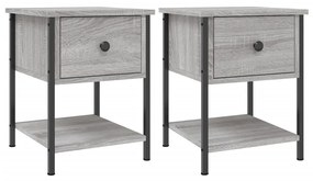 vidaXL Κομοδίνα 2 τεμ. Γκρι Sonoma 34x35,5x45 εκ. Επεξεργασμένο Ξύλο