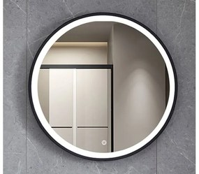 Καθρέπτης Μπάνιου LED 80x80cm IP44 Omikron Nova Gloria-67-8081-Μαύρο 67-8081