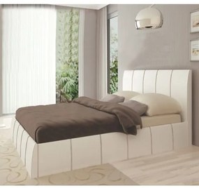 Κρεβάτι Διπλό με αποθηκευτικό χώρο Perla, άσπρο 160x200cm με στρώμα - GRA781