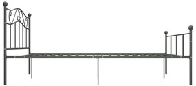 vidaXL Πλαίσιο Κρεβατιού Γκρι 160 x 200 εκ. Μεταλλικό