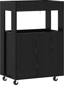 vidaXL Καλάθι Μπαρ Μαύρη Δρυς 60 x 39.5 x 89 εκ. Επεξεργασμένο Ξύλο
