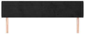 vidaXL Κεφαλάρι με Πτερύγια Μαύρο 203x16x78/88 εκ. Βελούδινο
