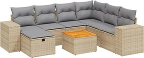 vidaXL Patio Sofa Set 8-θέσια Μίξη μπεζ και ανοιχτό γκρι