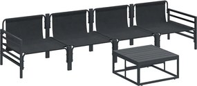 vidaXL Σετ Καναπέ Κήπου με μαξιλάρι 5 pcs Μαύρο Ατσάλι