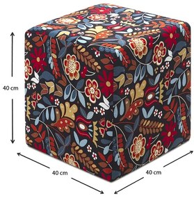 Σκαμπώ τετράγωνο Dalbi Megapap υφασμάτινο χρώμα πολύχρωμο 40x40x40εκ. - Ύφασμα - GP043-0083,2