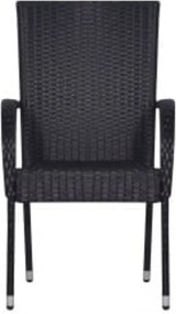 vidaXL Σετ Τραπεζαρίας Κήπου 3 Τεμαχίων Μαύρο