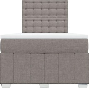 vidaXL Κρεβάτι Boxspring με Στρώμα Taupe 120x190 εκ. Υφασμάτινο