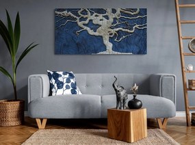 Αφηρημένη εικόνα δέντρο σε ξύλο με μπλέ αντίθεση - 120x60