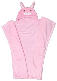 Κουβέρτα Βρεφική Fleece Με Κουκούλα 88 Pink Viopros Αγκαλιάς Πολυέστερ
