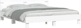 vidaXL Πλαίσιο Κρεβατιού με Κεφαλάρι Λευκό 200x200 εκ. Επεξ. Ξύλο