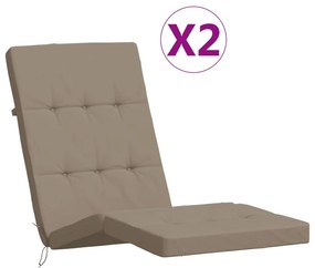vidaXL Μαξιλάρια Ξαπλώστρας 2 τεμ. Taupe από Ύφασμα Oxford
