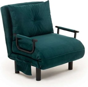 Πολυθρόνα-Κρεβάτι Πετρόλ Πράσινο SENTO SINGLE 75x50x75