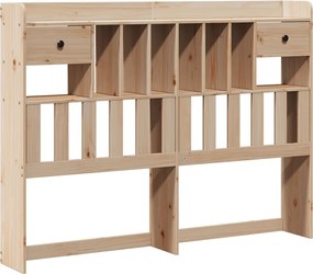 vidaXL Κρεβάτι Βιβλιοθήκη Χωρίς Στρώμα 140x200 εκ Μασίφ Ξύλο Πεύκο