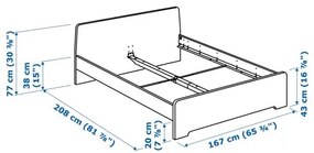 ASKVOLL σκελετός κρεβατιού, 160X200 cm 694.948.72