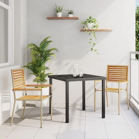vidaXL Στοιβαζόμενες Καρέκλες Κήπου με Μαξιλάρια (2 τμχ) Μπεζ Πολυ Ράτταν