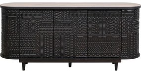Μπουφές Berber Ξύλο Μαύρος 160x38x75 εκ. - Μαύρο