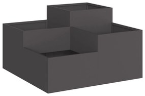 vidaXL Γλάστρα Κήπου 80x80x48 εκ Μαύρο Ατσάλι