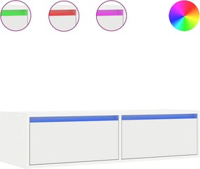 vidaXL Έπιπλο Τηλεόρασης με LED Λευκό 100X35,5x25 εκ.