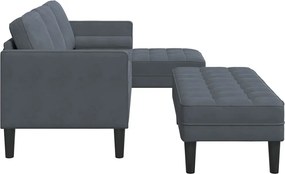 vidaXL Σετ Καναπέ με μαξιλάρι 2 pcs Σκούρο Γκρι Πολυεστέρας