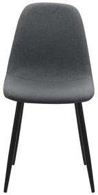 Καρέκλα τραπεζαρίας Iris Megapap γκρι ύφασμα - μεταλλικό μαύρο πόδι 43x50x85εκ.