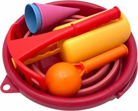 Κουβαδάκι + Φτυαράκια Παραλίας (Σετ 7τμχ) CompacToys Red