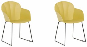 Καρέκλα Berwyn 1766, Κίτρινο, Μαύρο, 85x58x54cm, 8 kg, Πλαστική ύλη, Μεταλλικά, Μπράτσα, Μερικώς συναρμολογημένο | Epipla1.gr