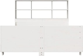 vidaXL Κρεβάτι Βιβλιοθήκη Χωρίς Στρώμα Λευκό 160x200 εκ Μασίφ Πεύκο
