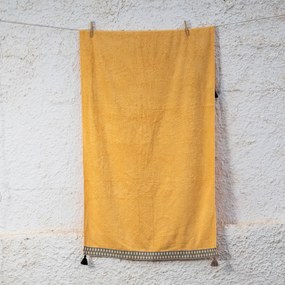 Πετσέτα Θαλάσσης (80x160) White Fabric Sundara Yellow