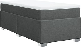 vidaXL Κρεβάτι Boxspring με Στρώμα Σκούρο Γκρι 80x200 εκ. Υφασμάτινο