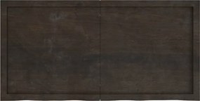vidaXL Επιφάνεια Τραπεζιού Σκούρο Καφέ 120x60x(2-6)εκ Επεξ. Μασίφ Δρυς