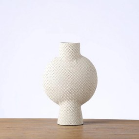 Βάζο ανάγλυφο λευκό 22 x 8 x 32.5cm