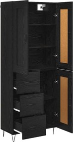 vidaXL Highboard Μαύρη Οξυά 69,5 x 34 x 180 εκ. Επεξεργασμένο ξύλο