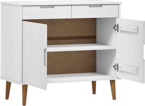 vidaXL Ντουλάπι MOLDE Λευκό 90x40x80 εκ. από Μασίφ Ξύλο Πεύκου