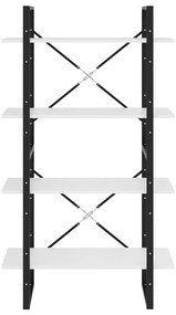 vidaXL Βιβλιοθήκη με 4 Ράφια Λευκή 80 x 30 x 140 εκ. από Επεξ. Ξύλο