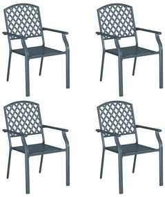 vidaXL Καρέκλα 4 pcs Ανθρακί 56 x 65 x 89εκ Ατσάλι