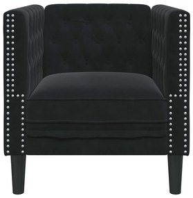 vidaXL Πολυθρόνα Τσέστερφιλντ Μαύρο 71 x 74.5 x 70.5 εκ. Βελούδο