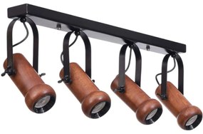Φωτιστικό Οροφής - Σποτ 534LUN5901 65x15x26cm 4xGU10 10W Black-Walnut Opviq
