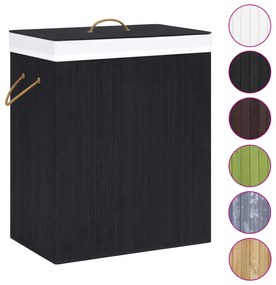 Καλάθι Άπλυτων με 1 Τμήμα Μαύρο 83 Λίτρα από Μπαμπού