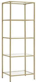 Metal shelf with glass surface Letus in golden shade 40x30x125cm 40x30x125 εκ.