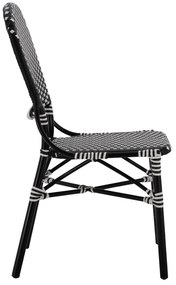 ΚΑΡΕΚΛΑ ΑΛΟΥΜΙΝΙΟΥ BAMBOO LOOK ΜΕ WICKER ΜΑΥΡΟ ΛΕΥΚΟ HM5792.02 46x60x96 εκ.