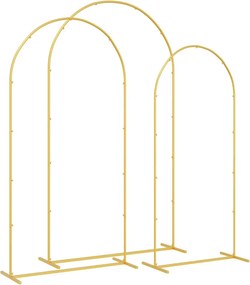 vidaXL Αψίδα Γάμου 3 pcs Χρυσό Ατσάλι