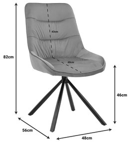 Καρέκλα Wori καφέ βελούδο-πόδι μαύρο μέταλλο 48x56x82εκ